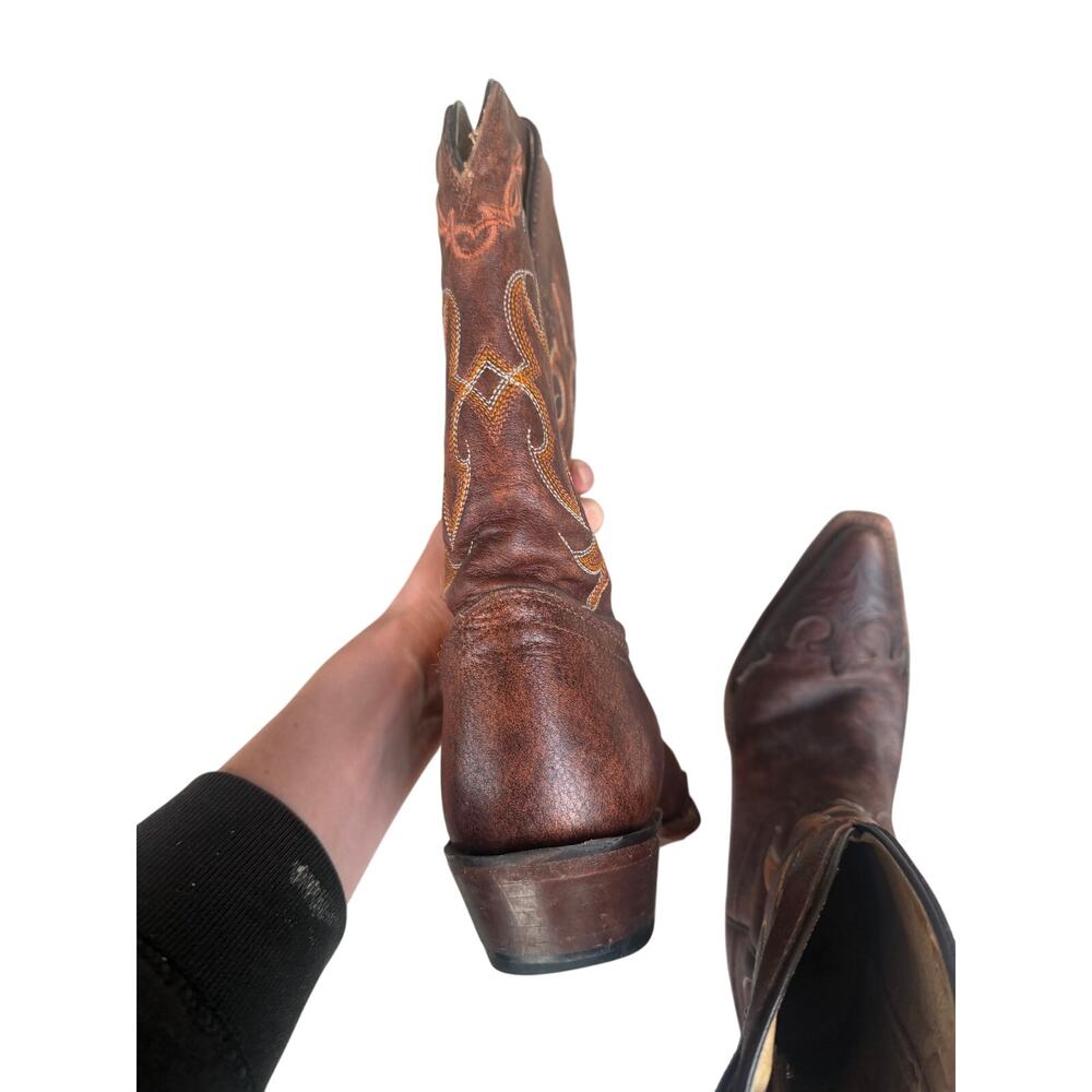 Tony Lama VF6005 Women's Clay Santa Fe Leather Cowboy Boots Size 7 B Snip Toe - Picture 8 of 12